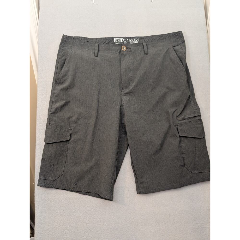 Bke Buckle Shorts Mens 38x24 Gray Cargo Hybrid Athletic Fit Baggy